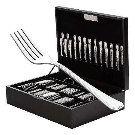 FAQUEIRO 102 PCS DE AÇO INOX S/ESTOJO DE MADEIRA PALACE