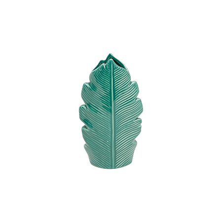 VASO DE PORCELANA HELICONIA VERDE 9,1X5,1X16,5cm