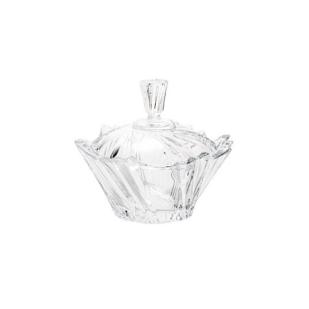 BOMBONIERE DE CRISTAL ECOLÓGICO C/TAMPA IKARO 12,5X11CM
