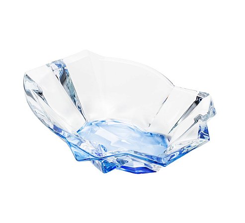 CENTRO DE MESA DE CRISTAL ECOLÓGICO ANGLES AZUL 33X9,5CM