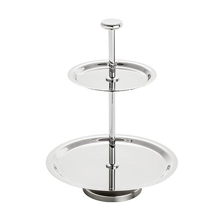 PRATO DUPLO P/DOCES DE AÇO INOX ELEGANCE 12,5/19CM