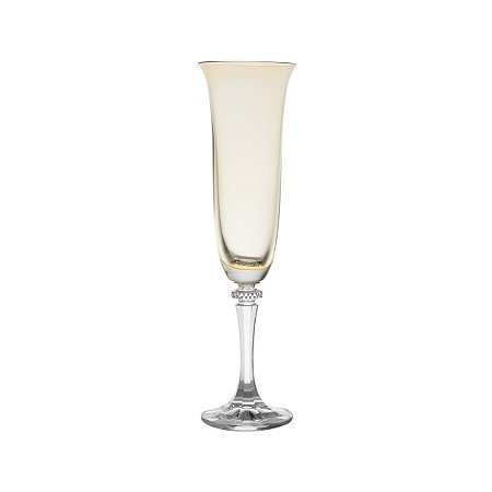CJ 6 TAÇAS P/CHAMPAGNE DE CRISTAL ECOLÓGICO KLEOPATRA AMBAR