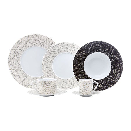 CJ. JANTAR DE PORCELANA 42 PEÇAS LIMOGES TAPIS ANDALOUS