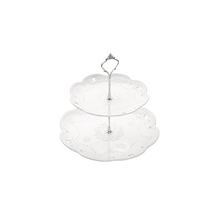 PRATO P/DOCE 2 ANDARES DE PORCELANA BUTTERFLY