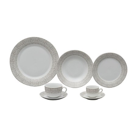 JG DE JANTAR DE PORCELANA SUPER WHITE SARAGOÇA 42PC
