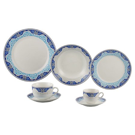 JG DE JANTAR DE PORCELANA SUPER WHITE PERCA 42PC