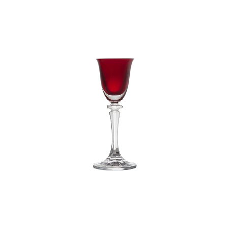 CJ 6 TAÇAS P/LICOR DE CRISTAL ECOLÓGICO KLEOPATRA VERMELHA