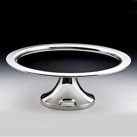 PRATO P/BOLO DE AÇO INOX S/VIDRO 36CM