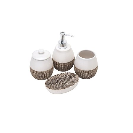 CJ P/BANHEIRO DE CERÂMICA SQUARE 4PC