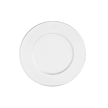 CJ 6 PC SOUSPLATS DE PORCELANA LIMOGES ZEN-DOUBLE FILET PLATINE 31cm