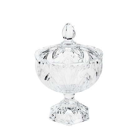 BOMBONIERE DE CRISTAL C/TAMPA SPEAR 9x14 CM