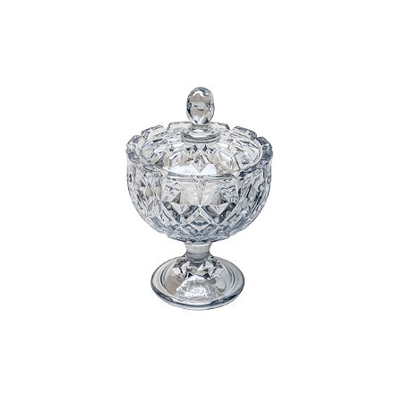 BOMBONIERE DE CRISTAL C/TAMPA CROWN 9X14 CM