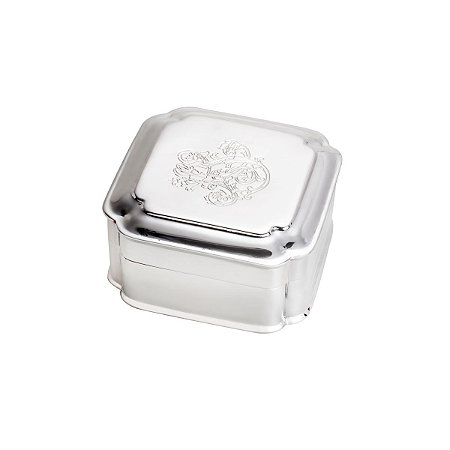 CAIXA ENGLAND DE LATÃO PRATEADO 13X13 CM WOLFF