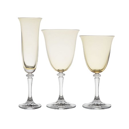 CJ 18 TAÇAS DE CRISTAL ECOLÓGICO KLEOPATRA AMBAR
