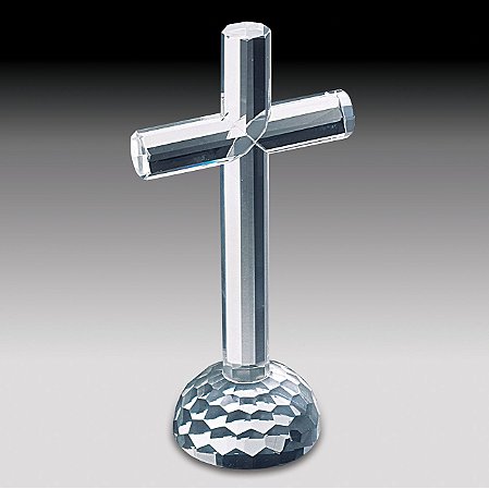 CRUCIFIXO DE VIDRO ÓPTICO 19CM