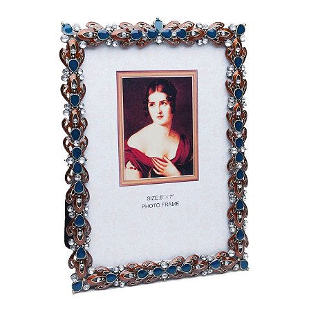 PORTA RETRATO DE LATÃO C/STRASS NELLY 13X18CM