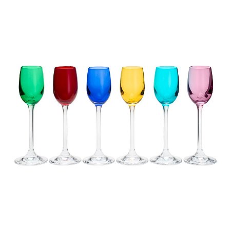 CJ 6 TAÇAS DE LICOR DE CRISTAL ECOLÓGICO GASTRO SORTIDA 65ML