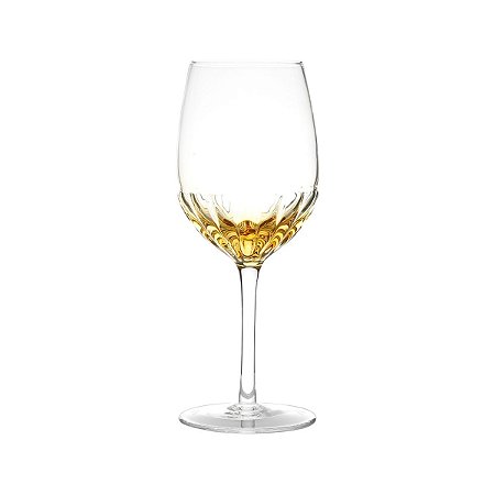 JG 6 TAÇAS CRAQUELADAS DE VIDRO PARA VINHO 360 ML AMBER