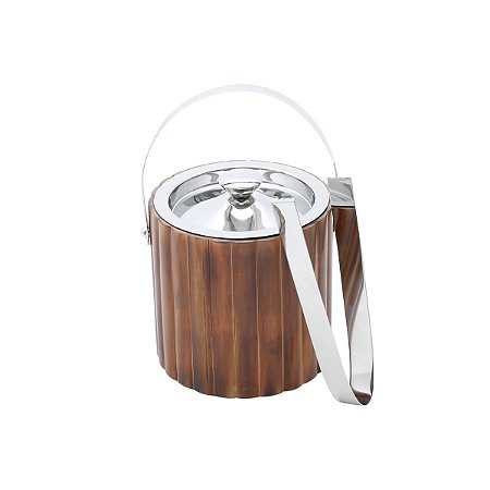 BALDE P/GELO C/ALÇA E PEGADOR DE AÇO INOX BAMBOO 1,8L