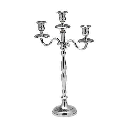 CANDELABRO 3 VELAS E AÇO NIQUELADO 29X11X44,5 CM