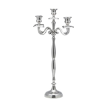 CANDELABRO 5 VELAS DE AÇO NIQUELADO 35X35X59 CM
