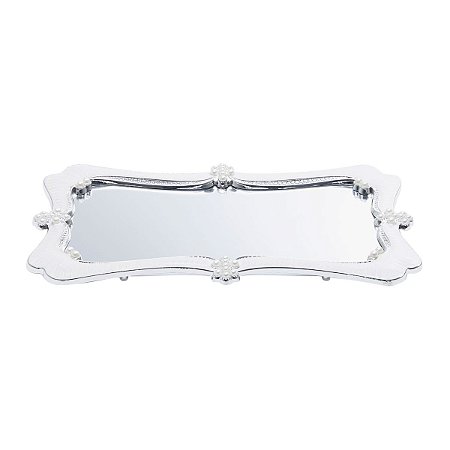 BANDEJA DE PLÁSTICO COM FUNDO ESPELHADO 15x30CM PEARL
