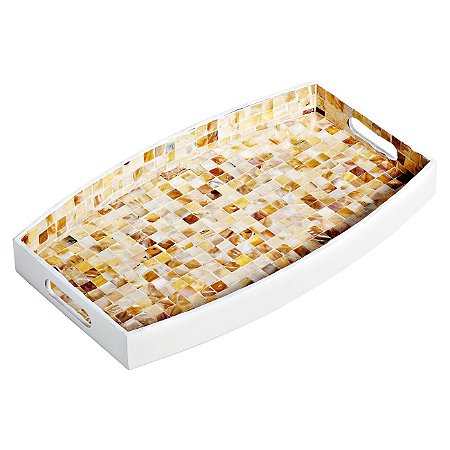 BANDEJA OVALADA WHITE MOP 37X22X4CM