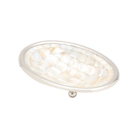 SABONETEIRA EM AÇO INOX COM MADRE PÉROLA 16 X 11,5 X 3 CM