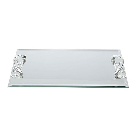BANDEJA ESPELHADA C/ ALÇA P/ BANHEIRO 35X22CM