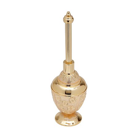 PORTA PERFUME/ INCENSO DOURADO 6,5X6,5X22CM