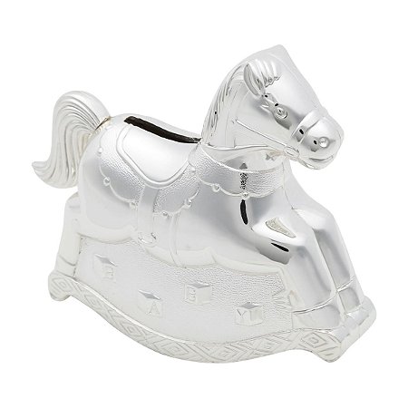 COFRE DE ZINCO PRATEADO CAVALO 14,5X5X12CM