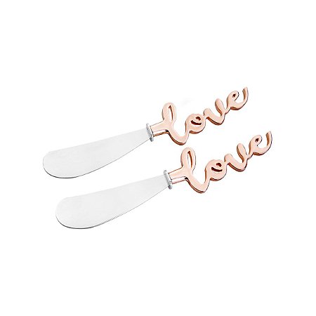 CJ 2 ESPÁTULAS DE ZAMAC LOVE 13X2,5cm