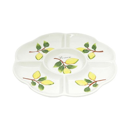 PETISQUEIRA  DE CERÂMICA C/5 DIVISÕES LEMONS 25X2,5cm