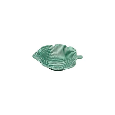 FOLHA DE PORCELANA DECORATIVA PACHIRA VERDE 12,5X10X3cm