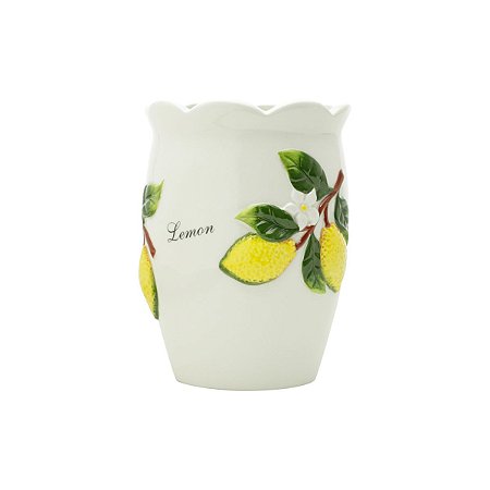 PORTA UTENSÍLIOS DE CERÂMICA LEMONS 11X11X19,5cm