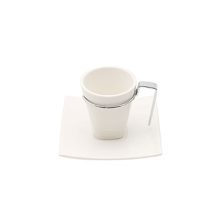 CJ. 6 XÍCARAS DE CAFÉ COM PÍRES DE PORCELANA 80ML - SPRIL