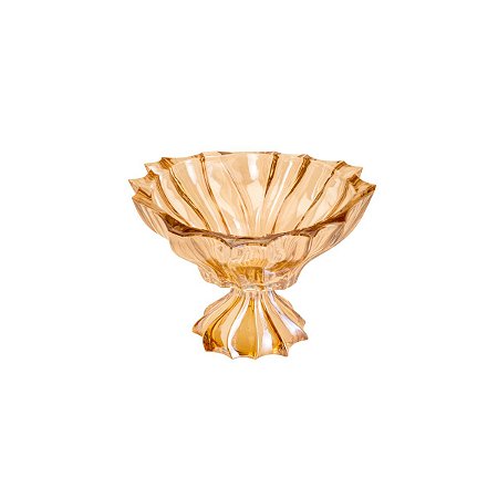 CENTRO DE MESA DE CRISTAL PARADISE ÂMBAR 28X20CM