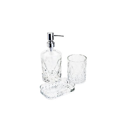 CJ 3PC DE BANHEIRO DE VIDRO DIAMOND