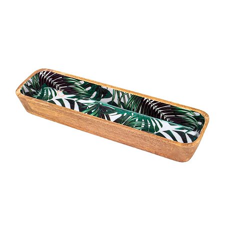 TRAVESSA DE MADEIRA LEAFAGE 38X11cm