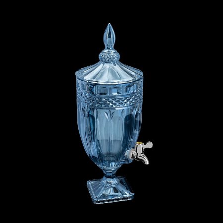 DISPENSER DE CRISTAL C/PÉ BRANDON AZUL 4l