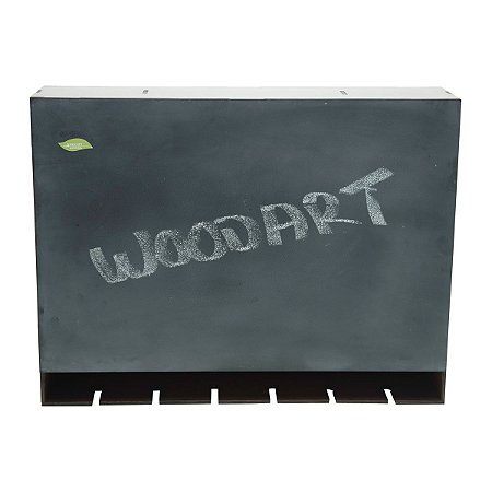 ADEGA DE MADEIRA P/6 GARRAFAS DE VINHO C/LOUSA 61X14,5X47cm