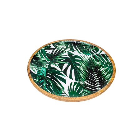 BANDEJA REDONDA DE MADEIRA LEAFAGE 35X2,5cm