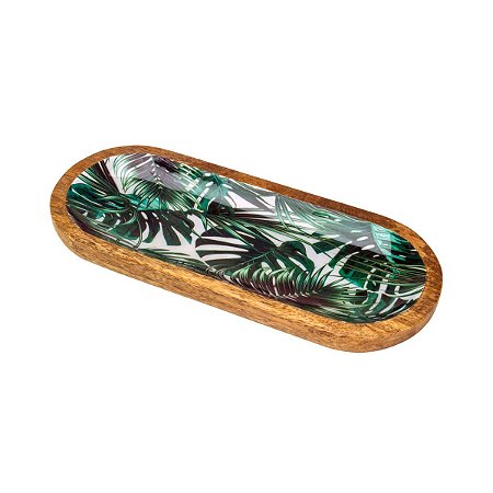 TRAVESSA DE MADEIRA LEAFAGE 30X12X2,5cm