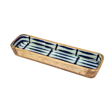 TRAVESSA DE MADEIRA BLUE 38X11cm