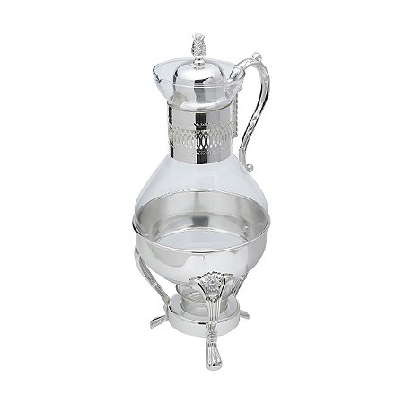CAFETEIRA DE VIDRO SODO-CÁLCICO C/RECHAUD À VELA 35CM