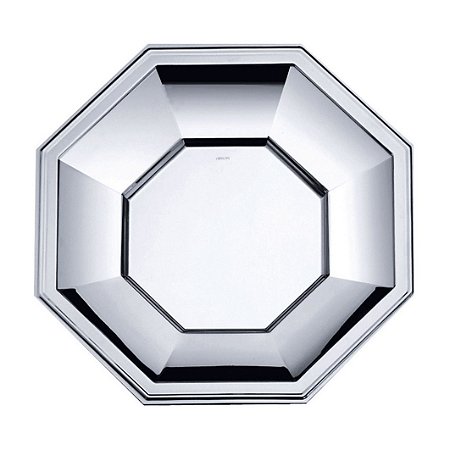 PRATO DE AÇO INOX OCTOGONAL 37CM