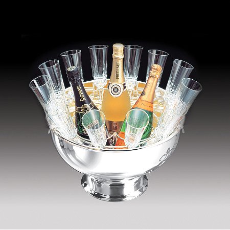 CHAMPANHEIRA DE AÇO INOX C/SUPORTE MODENA 40CM