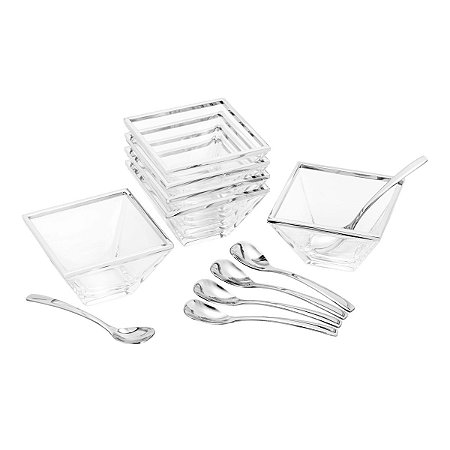 CJ 12PC P/SOBREMESA DE AÇO INOX TORCELLO 11X11CM