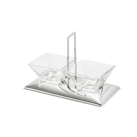 PETISQUEIRA DUPLA DE AÇO INOX TORCELLO 25X14X17,5CM