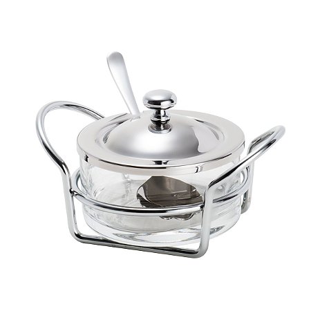 AÇUCAREIRO DE AÇO INOX C/COLHER ITALY 13CM